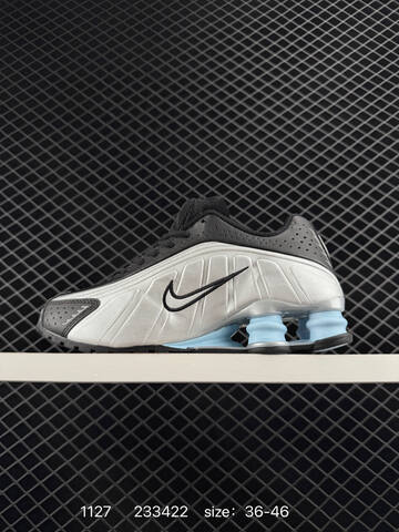 Nike Shox R4 Black White Ice Blue 36-46 Running - Unisex (BS-73976)
