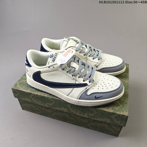 Jordan Air Jordan 1 Low Travis Scott White Grey Navy Green Black Assorted EU 36-45 Lifestyle - Unisex (BS-63850)