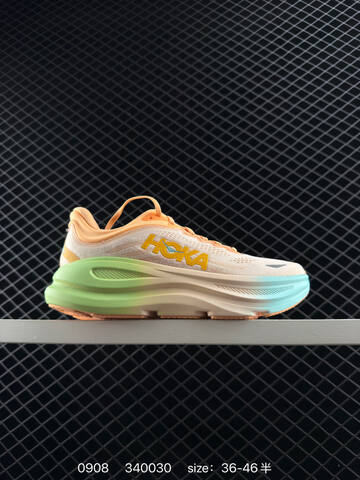 HOKA ONE ONE Bondi 9 Peach Light Orange Lime Green Light Blue EU 36-46 Running Shoe Running Sneakers - Unisex (BS-86456)