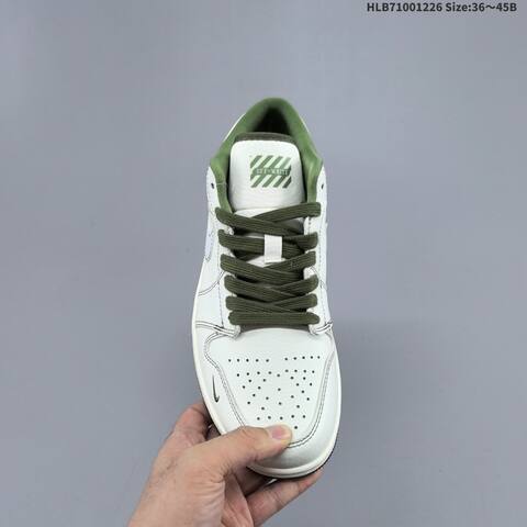 Nike Air Jordan 1 Low White Olive Green EU 36 45 Casual - Unisex (BS-67251)