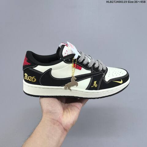 Jordan Travis Scott x Air Jordan 1 Low OG Black White EU 36-45 Lifestyle - Unisex (BS-66923)
