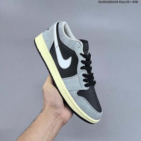 Jordan Air Jordan 1 Low Light Smoke Grey Black White EU 36-45 Casual - Unisex (BS-67047)