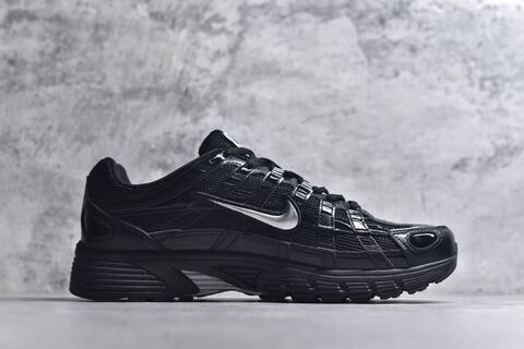 Nike P-6000 Black Metallic Silver Running Shoe (BS-59662)