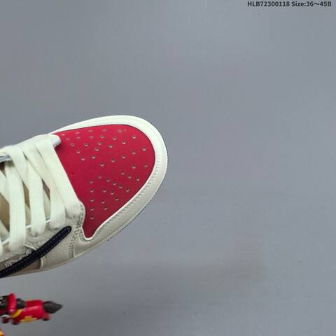 Jordan Air Jordan 1 Low x Travis Scott Sail Beige Red Navy EU 36-45 Casual - Unisex (BS-66933)