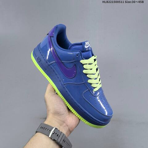 Nike Air Force 1 07 LV8 Blue Purple Neon Yellow EU 36-45 Sneaker - Unisex BS-60407