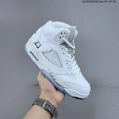Jordan Air Jordan 5 Retro White Silver 36 47 5 Basketball - Unisex BS-65916