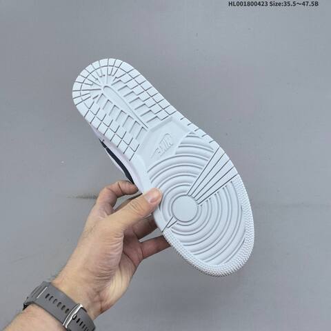 Jordan Air Jordan 1 Low White Light Grey Black 35 5-47 5 Casual - Unisex (BS-66073)