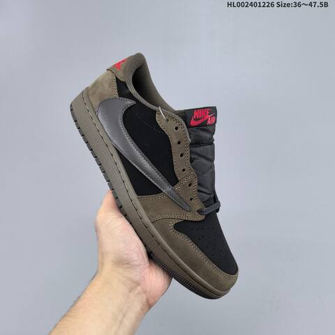 Nike Travis Scott x Air Jordan 1 Low Velvet Brown Black Brown EU 36-47 5 Lifestyle - Unisex (BS-67266)