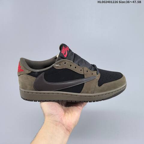 Nike Travis Scott x Air Jordan 1 Low Velvet Brown Black Brown EU 36-47 5 Lifestyle - Unisex (BS-67266)