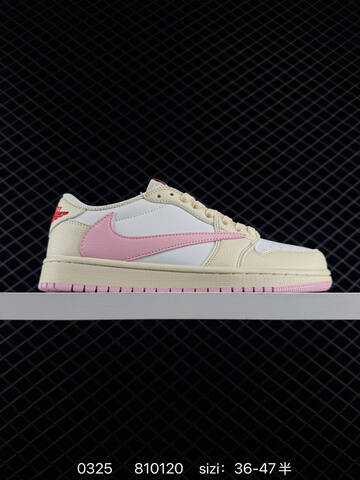 Jordan Air Jordan 1 Low Travis Scott IQ7604-100 Beige White Pink Red EU 36-47 Sneaker - Unisex (BS-79603)