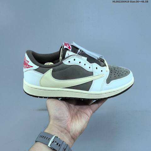 Jordan Travis Scott x Air Jordan 1 Low Pink White Cream EU 36-48 5 Casual - Unisex (BS-66136)