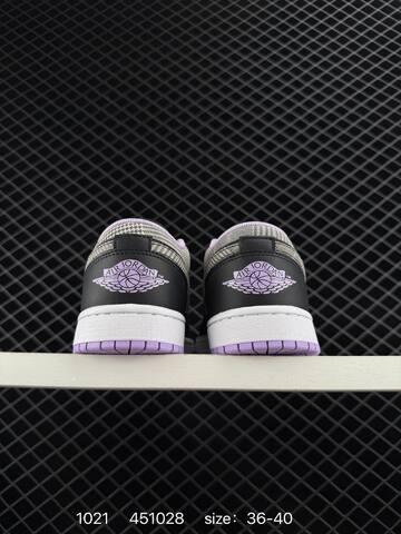 Jordan Air Jordan 1 Low Black White Light Purple Grey EU 36-40 Basketball Shoe - Unisex BS-80464