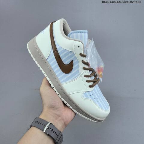 Jordan Air Jordan 1 Low White Light Blue Brown EU 36-46 Casual - Unisex BS-66089