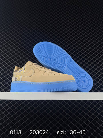Nike Air Force 1 07 Low Beige Tan With Translucent Blue Sole EU 36-45 Lifestyle - Unisex (BS-73159)