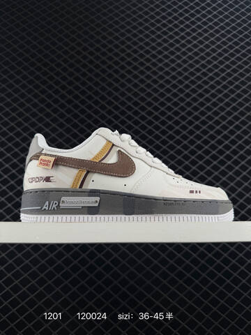 Nike Air Force 1 07 White Black Beige Multicolor Trim 36 45 Lifestyle - Unisex (BS-73905)
