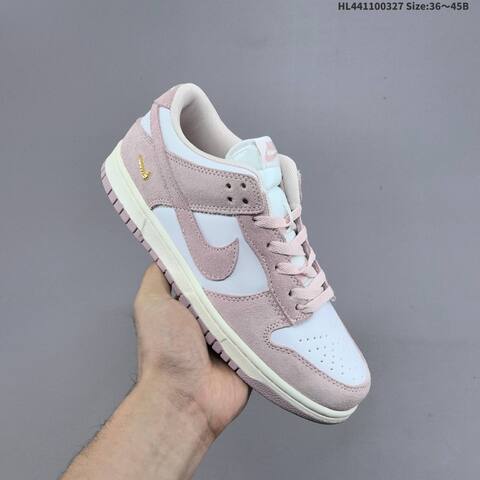 Nike Dunk Low White Light Pink Sail Gold EU 36-45 Skate Shoe - Unisex BS-61095
