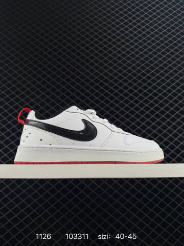 Nike Court Borough Low 2 Black Red White EU 40-45 Casual - Men's (BS-73982)