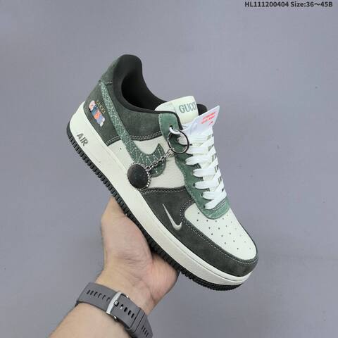Nike Air Force 1 Low Dark Green Light Green Off White Black EU 36-45 Sneaker - Unisex BS-60940