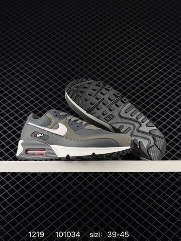Nike Air Max 90 Grey Black White With Red Air Unit 39-45 Lifestyle - Unisex (BS-73607)
