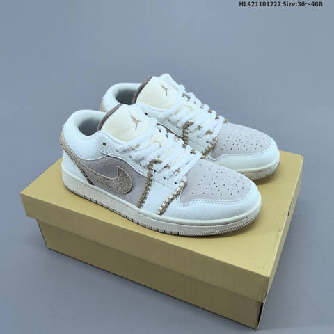 Jordan Air Jordan 1 Low White Brown Red Gold Animal Print EU 36-46 Lifestyle - Unisex BS-67233