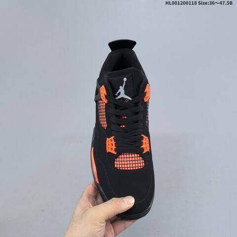 Jordan Air Jordan 4 Retro Black Orange 36-47 5 Basketball - Unisex (BS-66932)