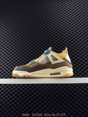 Jordan Air Jordan 4 Retro Brown Tan Cream Blue White EU 36-47 5 Basketball Shoe - Unisex (BS-81252)