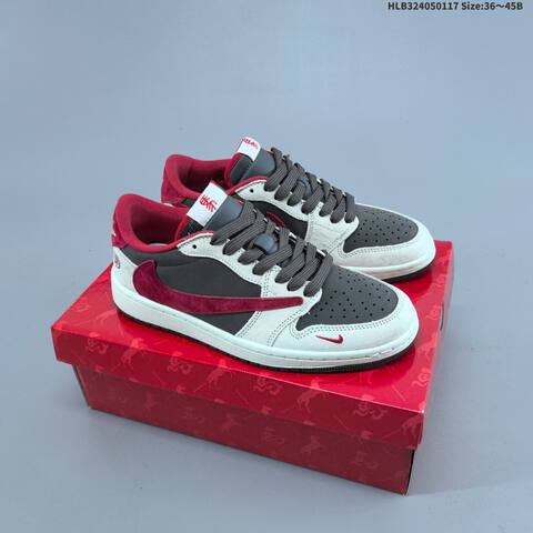 Nike Air Jordan 1 Low Black White Burgundy EU 36-45 Lifestyle - Unisex (BS-66940)