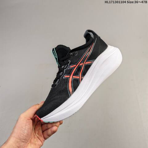 Asics Gel Nimbus 27 Black Coral Mint White EU 36 47 Running Shoe EU 36-47 Running Sneakers Unisex BS-69180