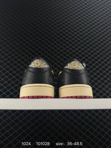 Jordan Air Jordan 1 Low Black Pale Vanilla Gym Red EU 36-48 5 Sneaker - Unisex BS-80449