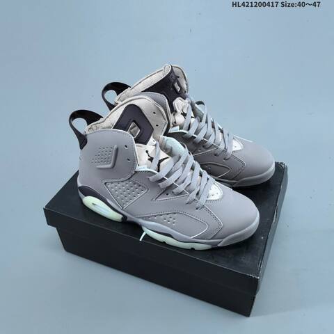 Jordan Air Jordan 6 Retro Grey Black Cream 40 47 Basketball - Men's (BS-66146)