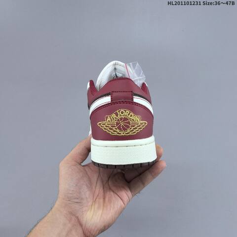Jordan Air Jordan 1 Low White Brown Burgundy Gold EU 36-47 Lifestyle - Unisex (BS-67156)