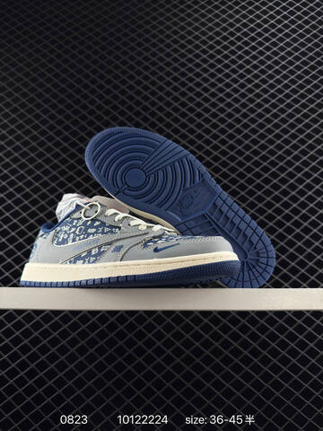 Jordan Air Jordan 1 Low Travis Scott Reverse Mocha Custom Sail Grey Olive White EU 36-45 Sneaker - Unisex BS-80847