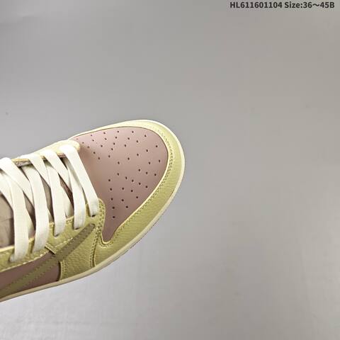 Nike Air Jordan 1 Low x Travis Scott Mauve Pink And Pale Yellow Cream EU 36 45 Lifestyle - Unisex (BS-63923)