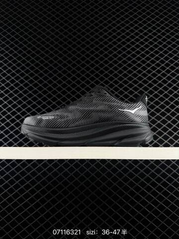 HOKA ONE ONE Clifton 9 Black Dark Grey White EU 36-47 Running Shoe Running Sneakers - Unisex (BS-86162)