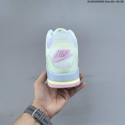 Jordan Air Jordan 3 Retro Sail Jade Aura Pastel Pink 40 48 5 Basketball - Men's (BS-65789)