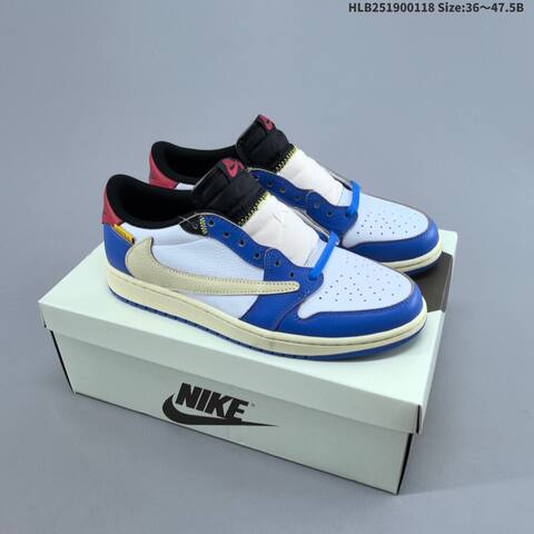 Nike Air Jordan 1 x Travis Scott White Blue Black Red 36 47 5 Lifestyle - Unisex (BS-66925)