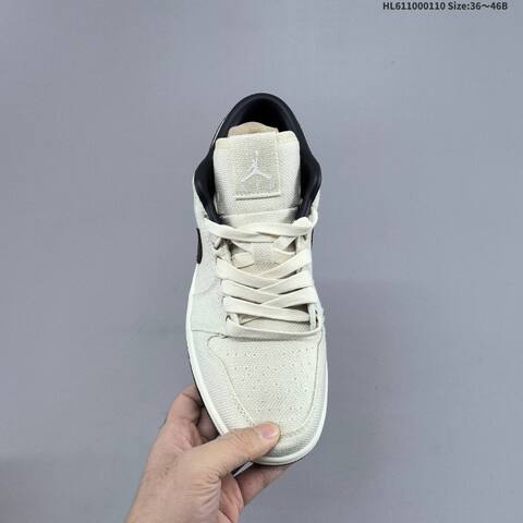 Nike Air Jordan 1 Low White Black 36 46B Casual - Women's (BS-67017)