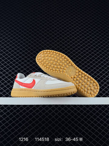 Nike Field General White Gray With Red Swoosh And Gum Sole 36-45 5 Casual - Unisex (BS-73677)