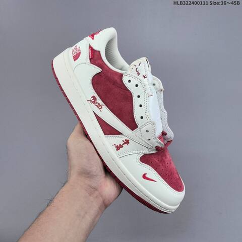 Nike Air Jordan 1 Low x Travis Scott White Red EU 36-45 Lifestyle - Unisex (BS-67006)