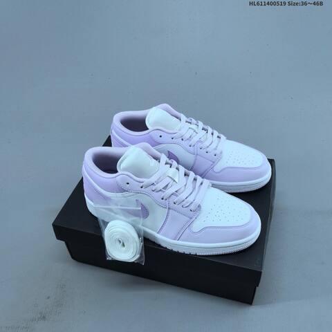 Jordan Air Jordan 1 Low Black White Grey Pink And White Lilac EU 36-46 Casual - Unisex (BS-65928)