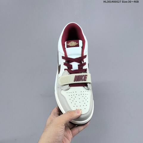 Nike Air Jordan Legacy 312 Low White Grey Burgundy Brown 36 46B Lifestyle - Women's (BS-65856)
