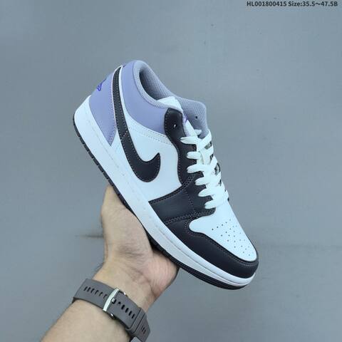 Jordan Air Jordan 1 Low White Dark Gray Light Purple 35 5-47 5 Basketball - Unisex (BS-66181)