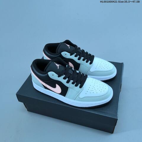 Jordan Air Jordan 1 Low Black Light Grey White Pink EU 35 5-47 5 Basketball - Unisex (BS-66100)