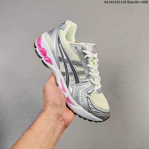 ASICS Gel-Kayano 14 Cream Silver Black Pink White EU 36-45 Running Shoe Running Sneakers - Unisex (BS-69214)