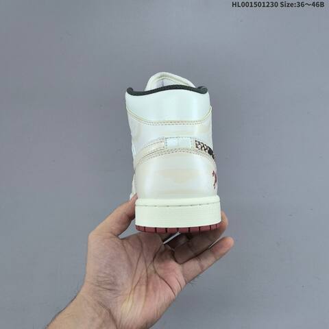 Jordan Air Jordan 1 Mid White Burgundy Cream Black EU 36-46 Basketball - Unisex (BS-67182)