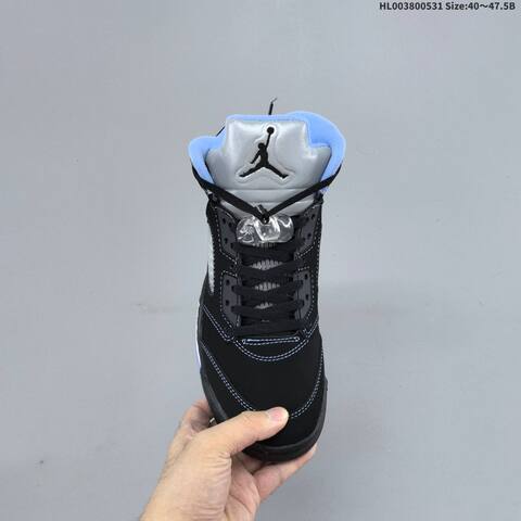 Jordan Air Jordan 5 Retro Black University Blue Silver EU 40 47 5 Basketball - Men's (BS-65839)
