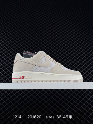 Nike Air Force 1 Low 07 Black White Gray With Red Accents EU 36-45 Casual - Unisex (BS-73716)