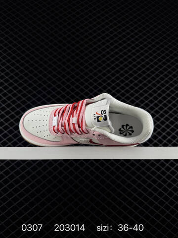 Nike Air Force 1 07 Pink White Red With Gum Sole 36-40 Casual - Unisex (BS-72754)