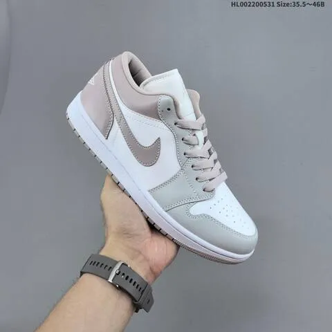 Jordan Air Jordan 1 Low White Light Gray Taupe 35 5 46B Lifestyle - Women s BS-65840