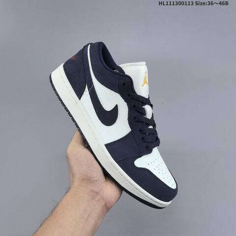 Nike Air Jordan 1 Low OG White Black Pink 36 46B Lifestyle - Women's (BS-66988)